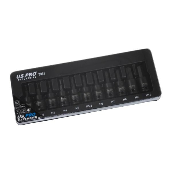 US PRO 31PC 3/8" Drive Impact Hex, Torx & Spline Bit Socket Set