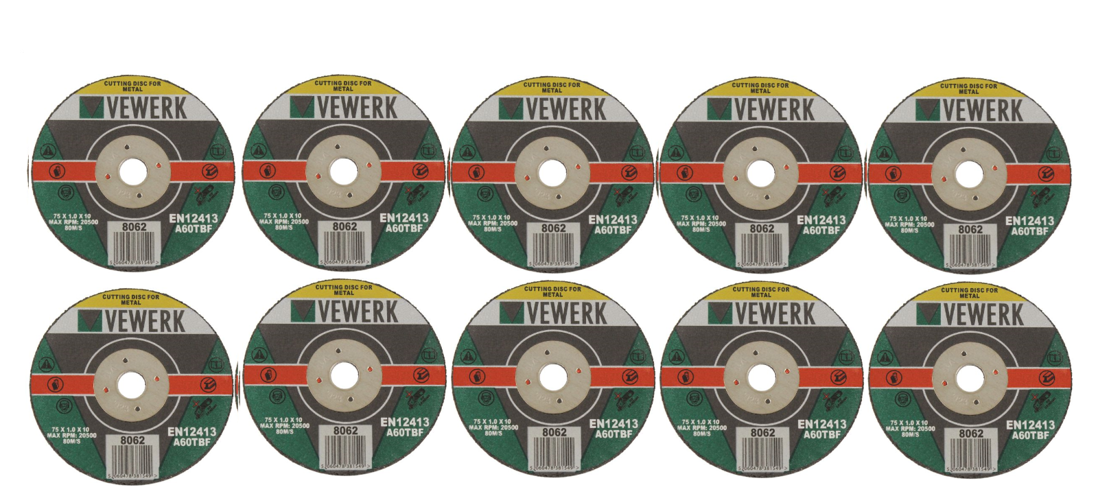 100 Pack 3" x 1mm Thin Metal Cutting Discs