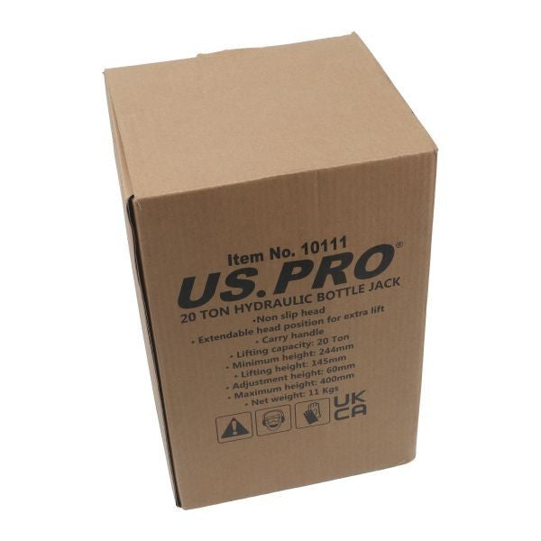 US PRO 20 Ton Hydraulic Bottle Jack 244-400MM