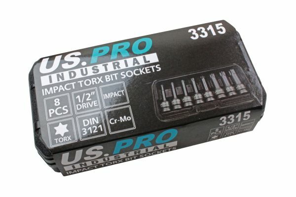 US PRO INDUSTRIAL 8PC 1/2" DR IMPACT STAR BIT SOCKETS - SBW Trading Limited