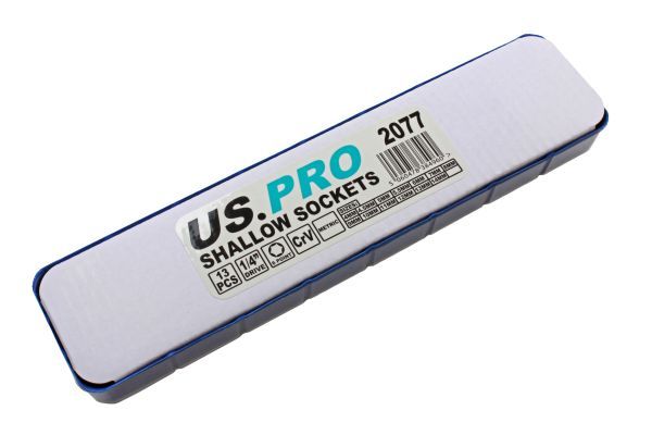 US PRO - 13PC 1/4" DR SHALLOW SOCKETS 4-14MM - SBW Trading Limited