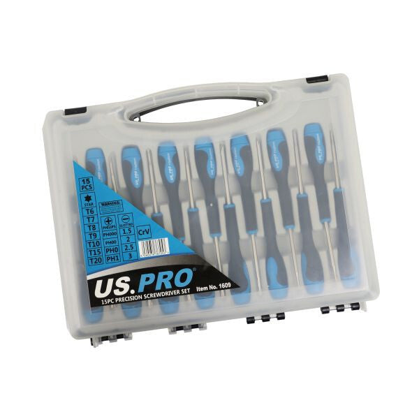 US PRO 15PC PRECISION SCREWDRIVER SET - SBW Trading Limited