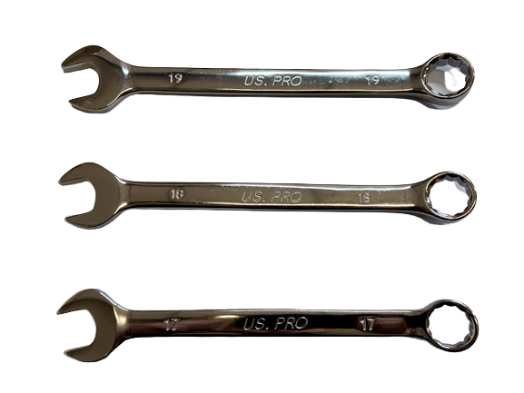 US PRO 12PC METRIC COMBINATION WRENCH SET 8-19MM - SBW Trading Limited
