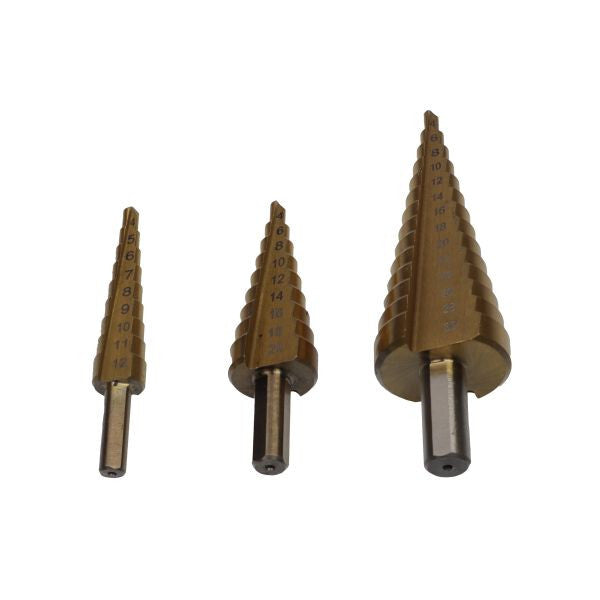 US PRO 3PCS HSS STEP DRILL TITANIUM COATED - SBW Trading Limited