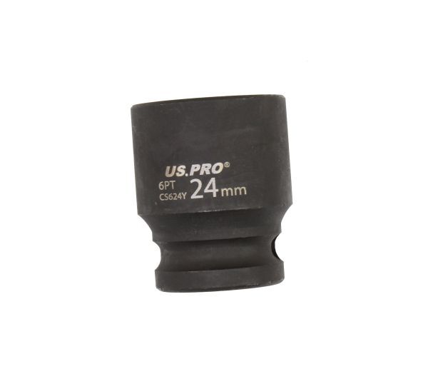 US PRO - SINGLE 1/2" DR 24MM 6PT IMPACT SOCKET EURO STYLE - SBW Trading Limited