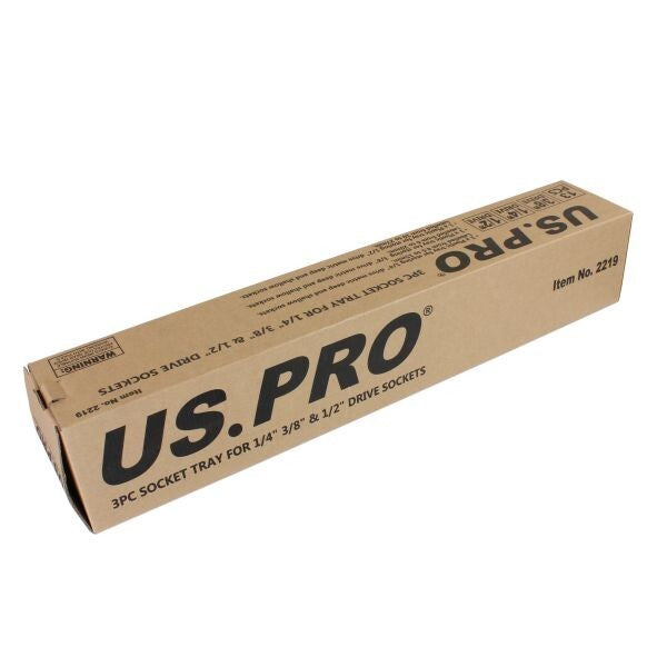 US. PRO 3PC SOCKET TRAY FOR 1/4" 3/8" 1/2" DRIVE SOCKETS - SBW Trading Limited