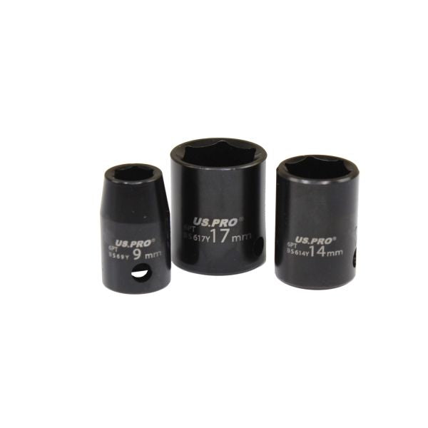 US PRO 13PC 3/8" DR. SHALLOW IMPACT SOCKETS METRIC - SBW Trading Limited
