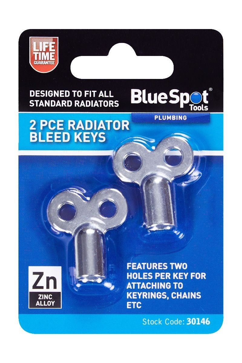 BlueSpot 2PC Radiator Bleed Keys Zinc Alloy