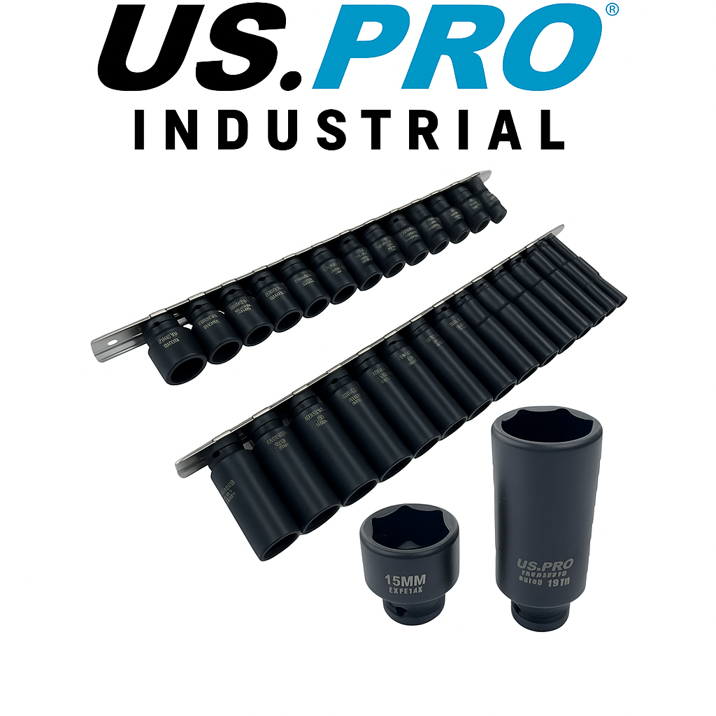 US PRO 28PC 1/4" Drive Deep & Shallow Impact Socket Set Metric