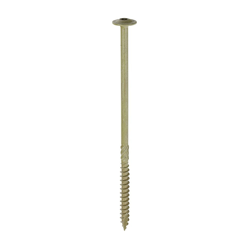 Timber Frame Landscaping Screws 6.7 x 150mm Wafer Head Green Exterior 50 Pack