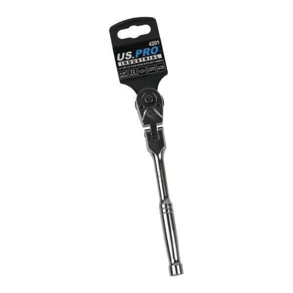 US PRO 1/4" Drive 72T Flexi Head Ratchet 175MM