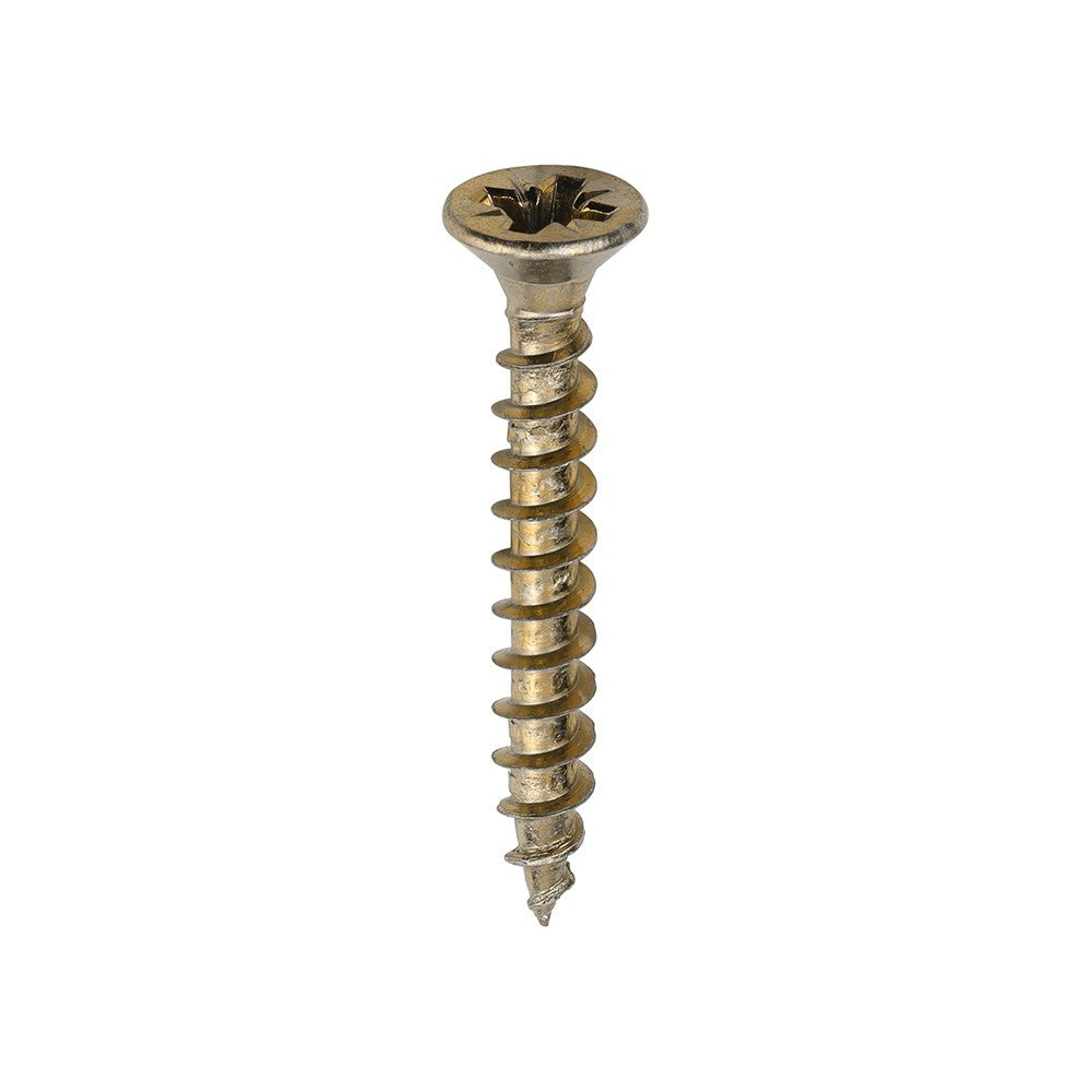 Timco 4.0 x 30mm PZ2 Yellow Double Countersunk Chipboard Woodscrews 400 Pack