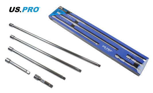 Us Pro 5Pc 1/2" Drive Extra Long Extension Bar Set 100-600Mm Socket Extensions