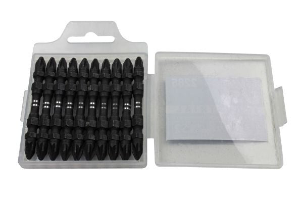 Us Pro 10Pc Pz2 65Mm Double End Impact Bits Torsion 1/4" Hex S2 Steel Driver Set