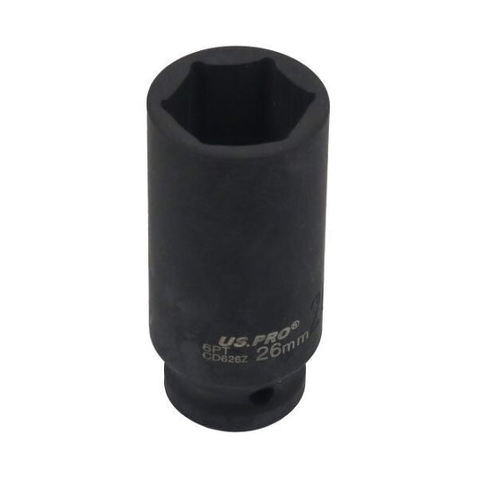 Us Pro 1/2" Drive 26Mm Deep Impact Socket 6Pt 78Mm Heavy Duty Cr-V Metric