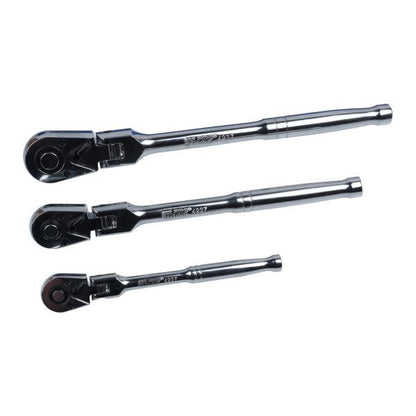 US PRO 3PC Flex Head Ratchet Set 1/4", 3/8", 1/2" Drive