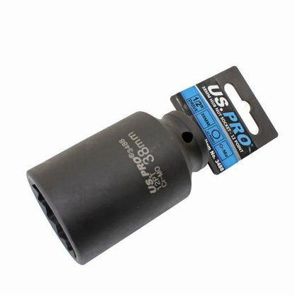 US PRO 38MM 1/2" Drive 12 Point Hub Nut Socket