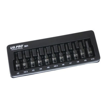 US PRO 31PC 3/8" Drive Impact Hex, Torx & Spline Bit Socket Set