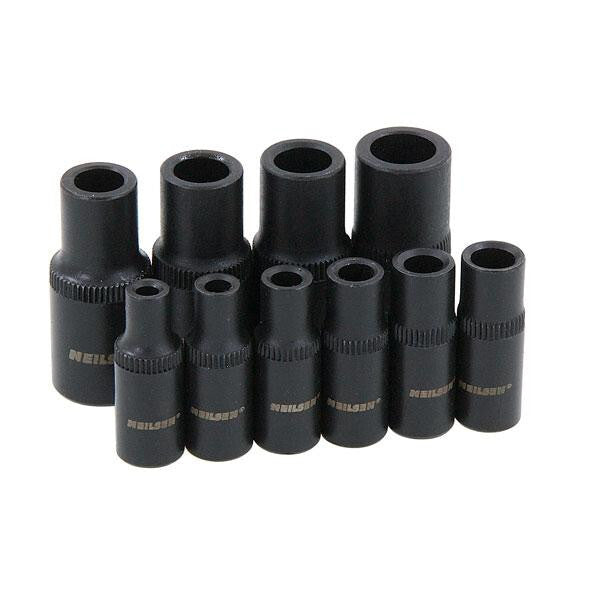 NEILSEN 10PC Magnetic Tap Socket Set 1/4" & 3/8" Drive M1.5–M14