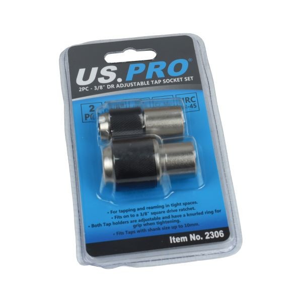 US PRO 2PC 3/8" Drive Adjustable Tap Socket Set 4MM & 7MM