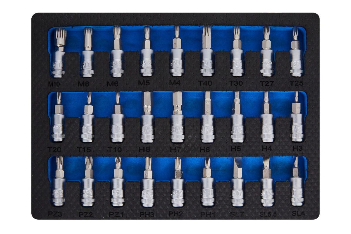 BlueSpot 27PC 1/4" Drive Mixed Bit Socket Set 37MM