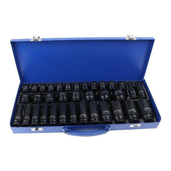 Us Pro 35Pc 1/2 Drive Impact Socket Set 8-32Mm Deep Shallow 6 Point Case