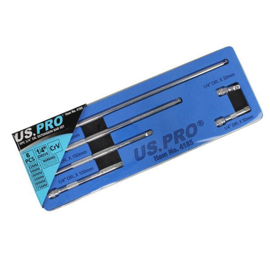Us Pro 6Pc 1/4" Drive Extension Bar Set | 32-275Mm Cr-V | Eva Tray 4185