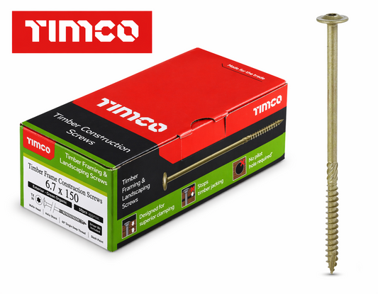 Timber Frame Landscaping Screws 6.7X150Mm Wafer Head Green Exterior 50 Pack