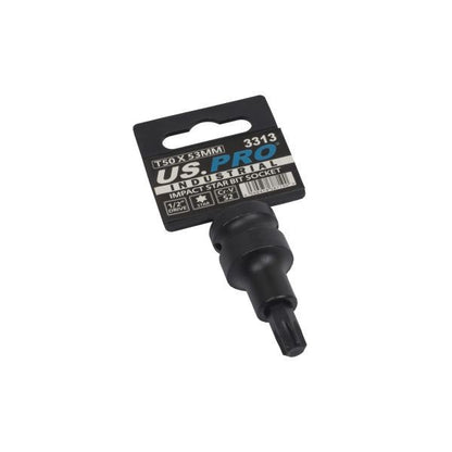 Us Pro 1/2" Drive Impact T50 Torx Star Bit Socket 53Mm Cr-V S2 Single