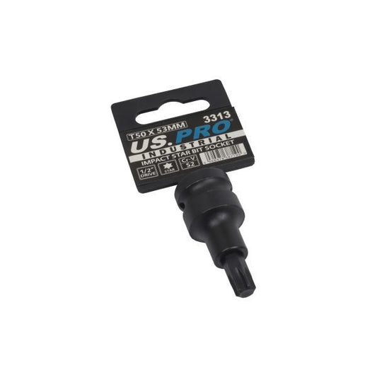 Us Pro 1/2" Drive Impact T50 Torx Star Bit Socket 53Mm Cr-V S2 Single