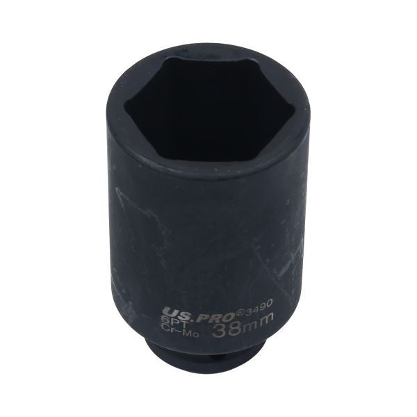 Us Pro 38Mm Hub Nut Socket 1/2 Drive 6 Point Cr-Mo Deep Impact Tool