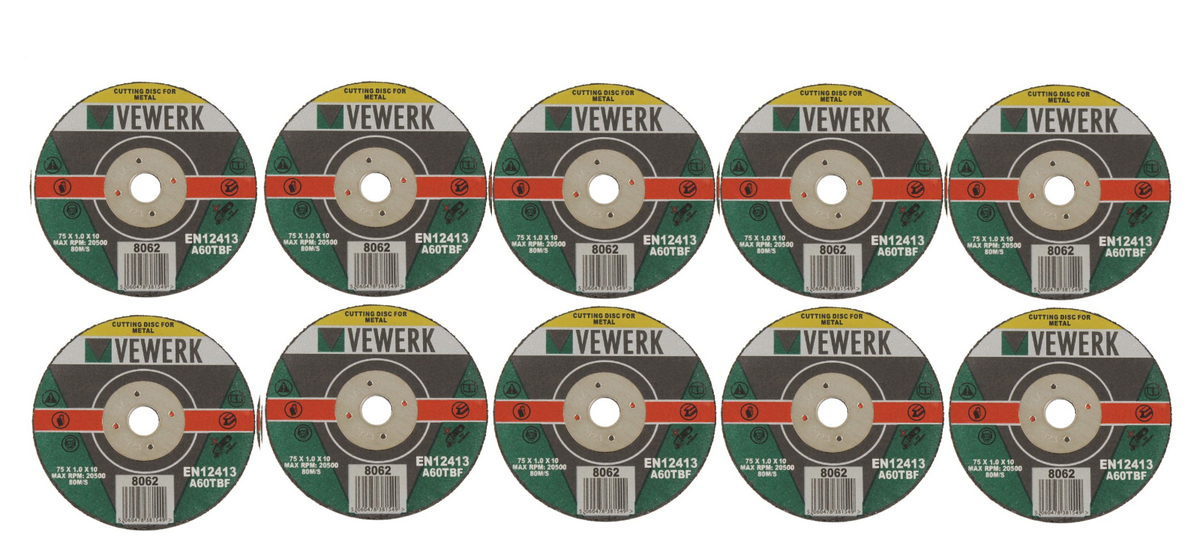 100 Pack 3" x 1mm Thin Metal Cutting Discs