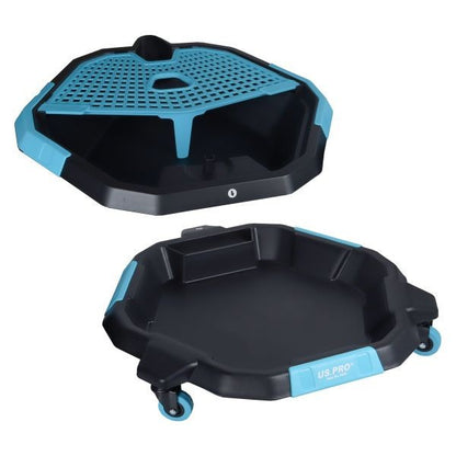 US PRO 8L Oil Drain Pan & Mobile Tool Caddy on Castors