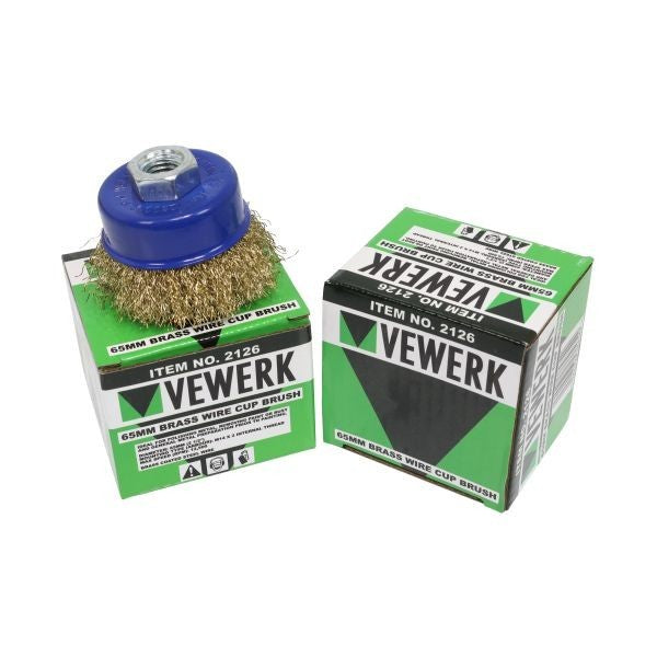 VEWERK 10PC 65MM Brass Wire Cup Brush M14x2