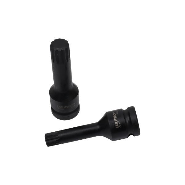 US PRO 4PC ½" Drive Impact Spline Bit Sockets M12-M18