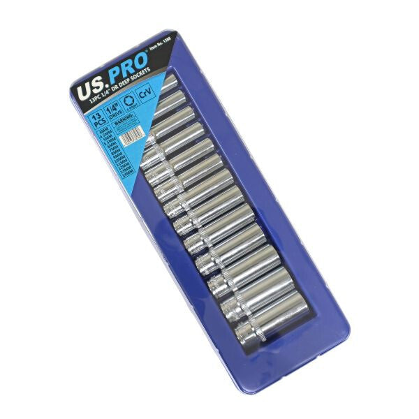 US PRO 1/4" Drive Metric Socket Set 26PC Deep & Shallow
