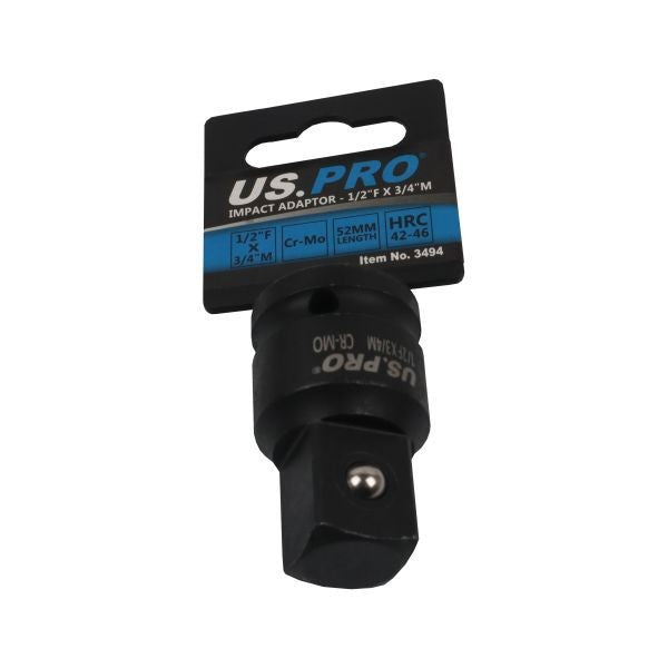 Us Pro Impact Adaptor Socket 1/2"F To 3/4"M Cr-Mo 52Mm Step Up Convertor Tool