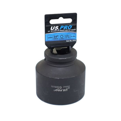 US PRO 65MM 3/4" Drive 6-Point Deep Thin Wall Impact Socket