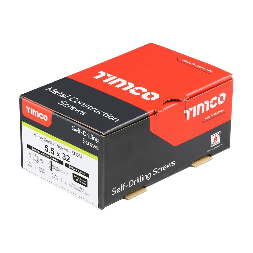 Timco 5.5 x 32mm Roofing Tek Screws with EPDM Washer 100 Pack