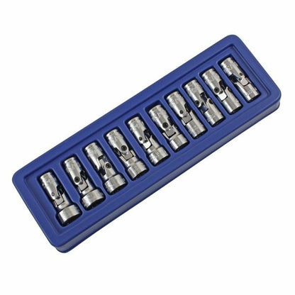 US PRO 10PC 3/8" Drive 12-Point Flexible Metric Socket Set 10-19MM