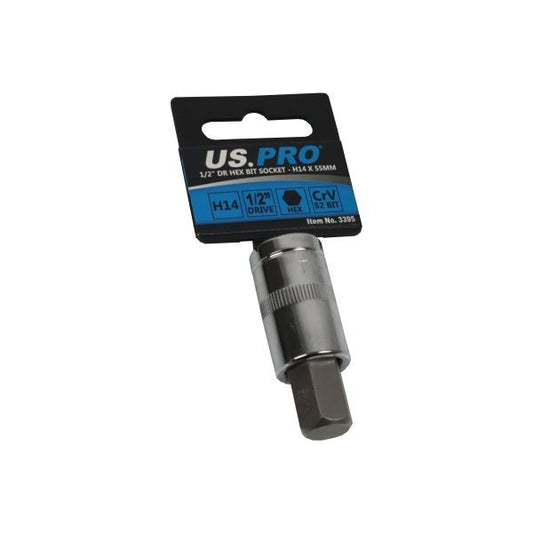 Us Pro Â½" Drive 14Mm Allen Hex Bit Socket 55Mm Long CrâV Steel Ratchet Tool