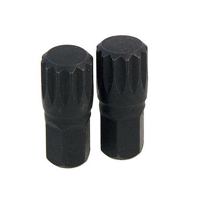 Neilsen 2Pc M14 Spline Bit Set 10Mm Hex Drive 30Mm S2 Steel Hex Drive Sockets