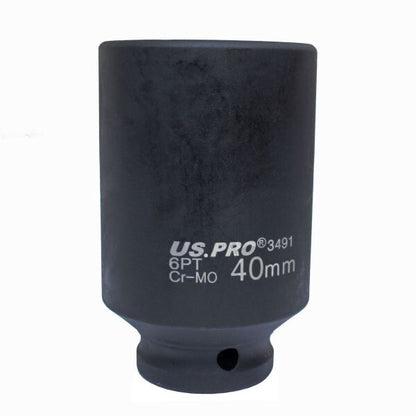 Us Pro 40Mm Hub Nut Socket | 1/2" Drive 6Pt Cr-Mo Impact Socket Â 85Mm Length