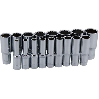 Neilsen 17Pc 3/8" Drive Long Reach Deep Socket Set Metric 6-22Mm 12Pt Cr-V