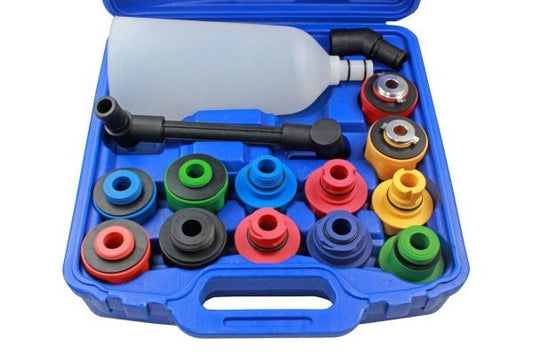 Us Pro 15Pc Engine Oil Funnel & Adaptor Set 2L Colour-Coded Adapters