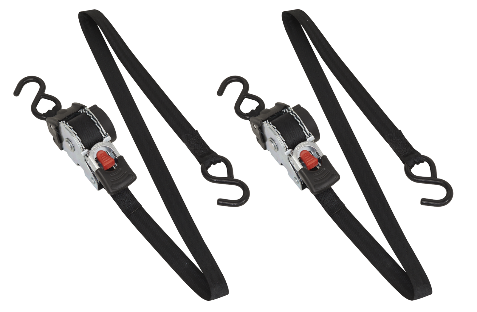 Sealey 2X Auto-Retractable Ratchet Tie Downs 25Mm X 3M Twin Pack 600Kg Straps