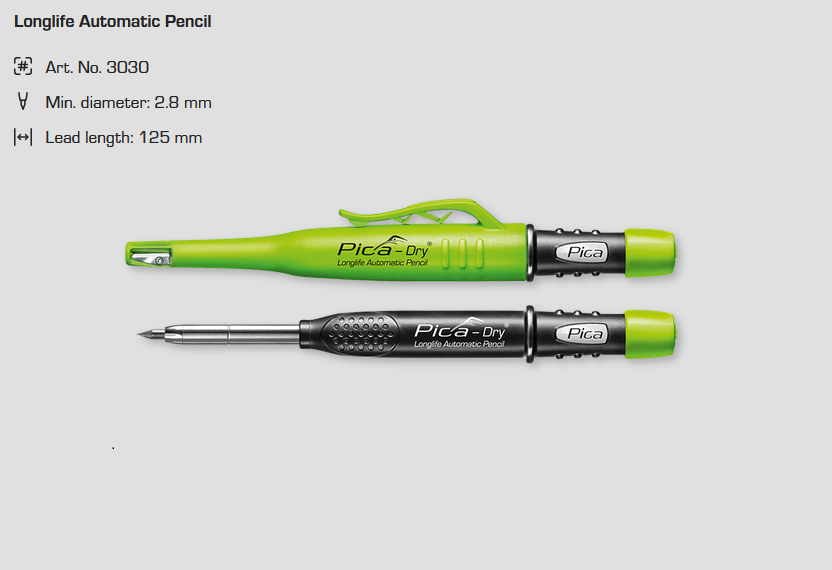 Pica Dry Longlife Automatic Pencil Construction Marker Art.3030 2.8Mm Lead