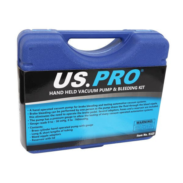 US PRO Handheld Vacuum Pump & Brake Bleeding Kit with Pressure Gauge