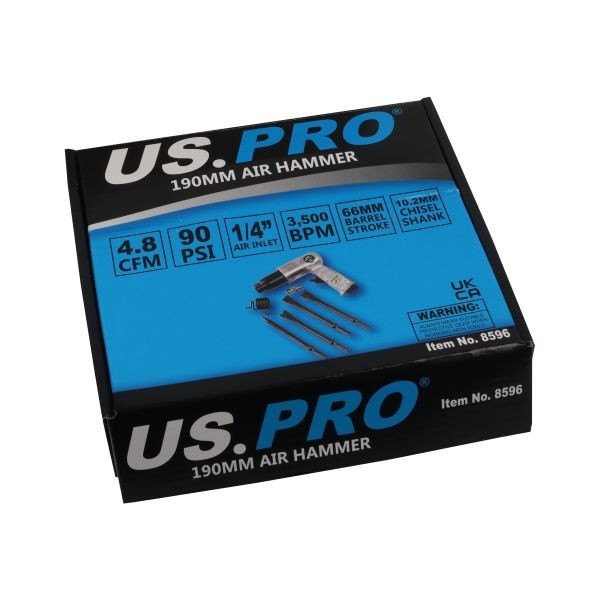 US PRO 5PC Air Hammer Chisel Kit 10.2MM Shank 1/4" Inlet