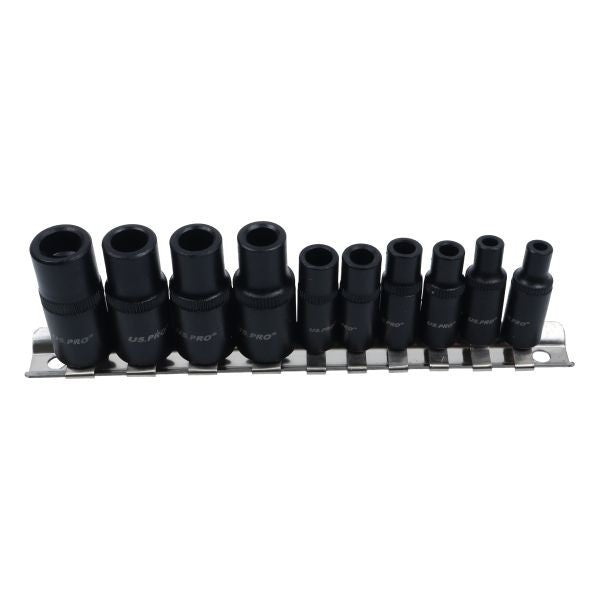 US PRO 10PC Magnetic Tap Socket Set M1.5-M14 1/4" & 3/8" Drive